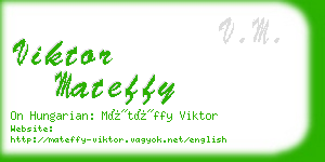 viktor mateffy business card